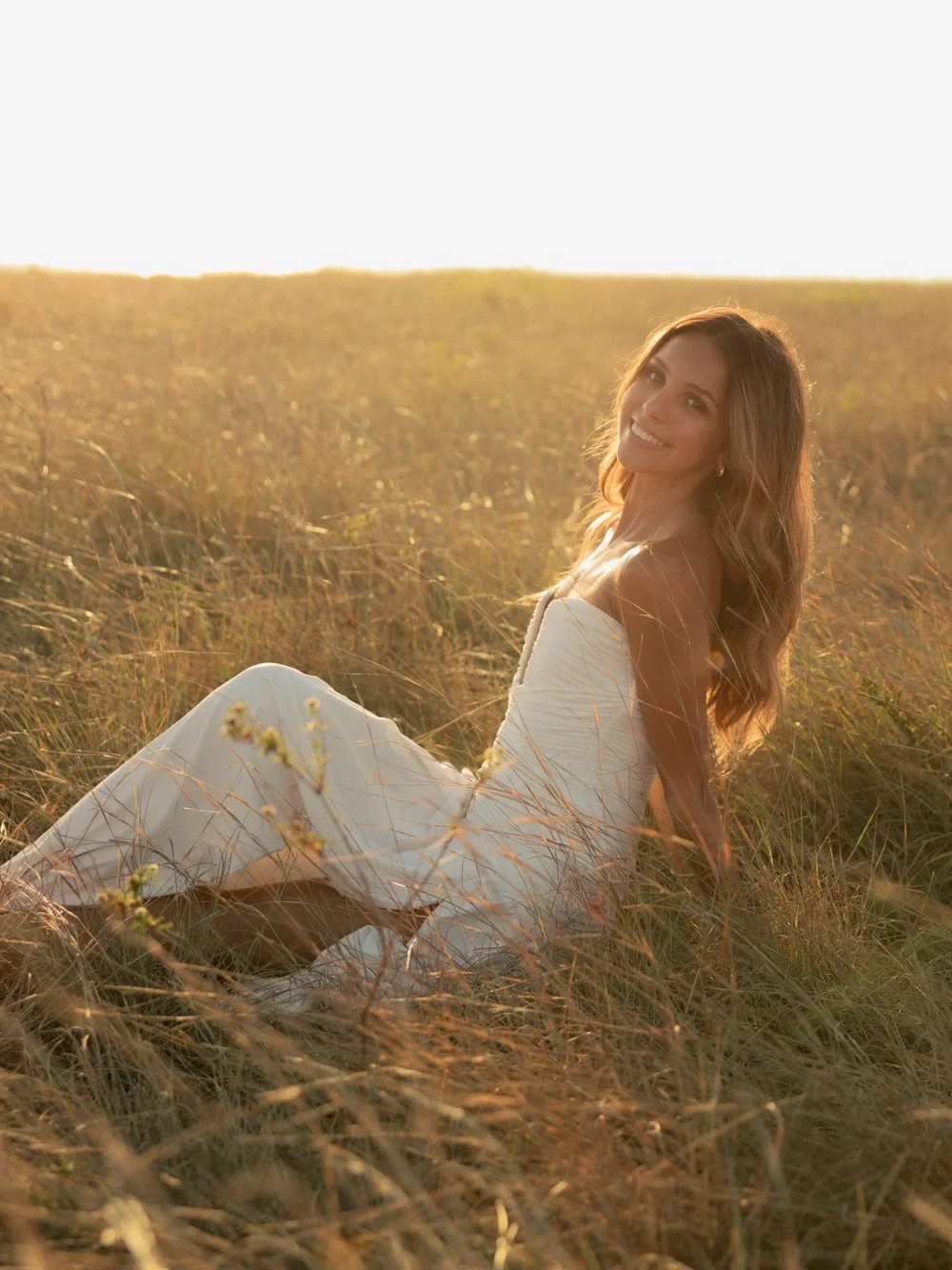 Elegant White Strapless Maxi Skirt with High Thigh Slit